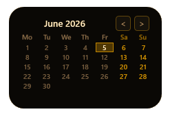 Calendar widget
