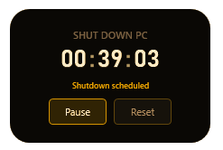 Shutdown widget